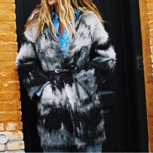 ZARA OPEN FRONT KNIT COAT - Picture 2 of 3